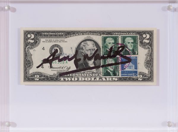 ANDY  WARHOL : 2 dollars (Thomas Jefferson)  - Asta Asta a tempo di multipli d'Autore - Associazione Nazionale - Case d'Asta italiane