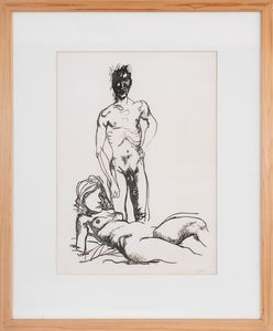 Renato Guttuso : Figure  - Asta Asta a tempo di multipli d'Autore - Associazione Nazionale - Case d'Asta italiane