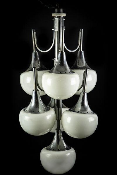 GAETANO SCIOLARI : Lampadario in vetro di Murano  - Asta 1950-1980 Design and Decor - Associazione Nazionale - Case d'Asta italiane