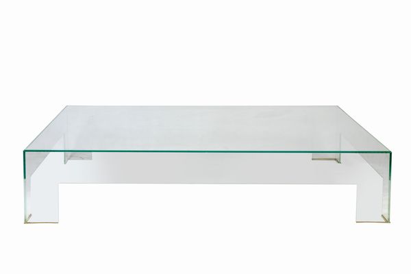 Large Square Coffee Table in Transparent Glass  - Asta 1950-1980 Design and Decor - Associazione Nazionale - Case d'Asta italiane