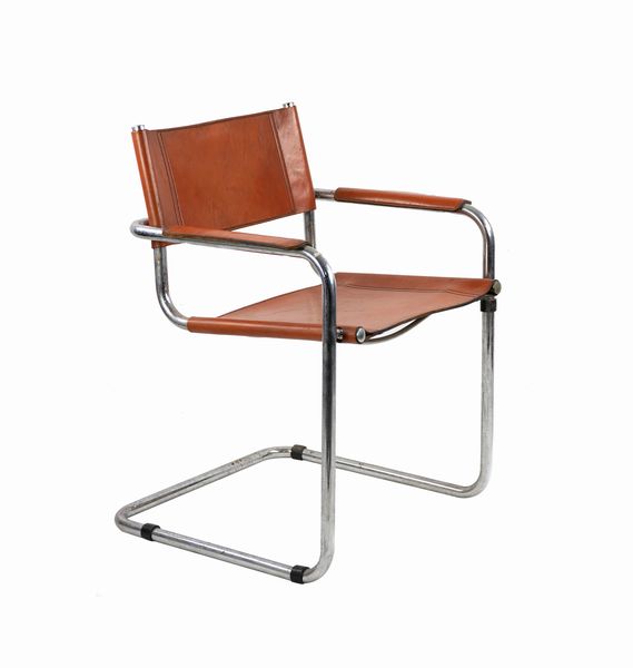 MART STAM (nello stile di)
Purmerend, 1899 - Zurigo, 1986
 : S34 Poltrona Cognac  - Asta 1950-1980 Design and Decor - Associazione Nazionale - Case d'Asta italiane