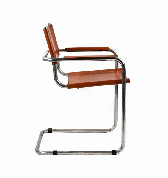 MART STAM (nello stile di)
Purmerend, 1899 - Zurigo, 1986
 : S34 Poltrona Cognac  - Asta 1950-1980 Design and Decor - Associazione Nazionale - Case d'Asta italiane