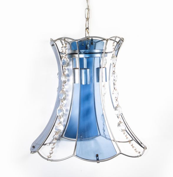 Lampadario in cristallo blu  - Asta 1950-1980 Design and Decor - Associazione Nazionale - Case d'Asta italiane