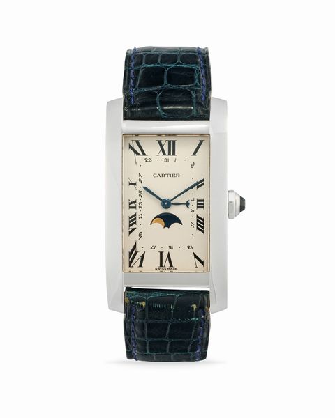 CARTIER : Tank Americaine Fasi Luna 819908  - Asta Orologi - Associazione Nazionale - Case d'Asta italiane