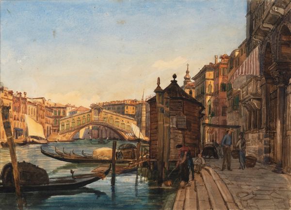 Giuseppe Haimann : Venezia, il Ponte di Rialto  - Asta Arte Figurativa tra XIX e XX Secolo - Associazione Nazionale - Case d'Asta italiane
