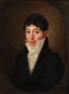 Scuola italiana del XIX secolo - Ritratto di giovane uomo elegante