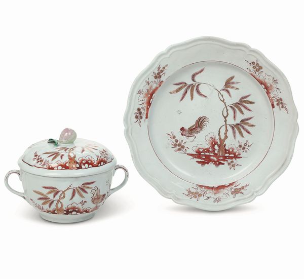 Una tazza da brodo e un piatto<BR>Doccia, Manifattura Ginori, 1760-1780 circa<BR>  - Asta Maioliche, Porcellane e Figure Venete di un Collezionista Veneziano - Associazione Nazionale - Case d'Asta italiane