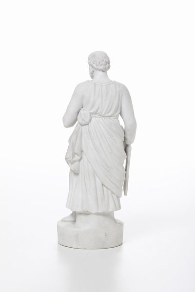 Figura di San Tommaso<BR>Torino, Manifattura di Vinovo, periodo Lomello, 1815-1825  - Asta Maioliche, Porcellane e Figure Venete di un Collezionista Veneziano - Associazione Nazionale - Case d'Asta italiane