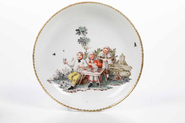 Tazza con piattino<BR>Germania, Manifattura di Nymphenburg, 1765-1770  - Asta Maioliche, Porcellane e Figure Venete di un Collezionista Veneziano - Associazione Nazionale - Case d'Asta italiane