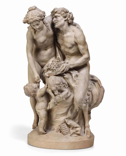 Satiro, baccante e fanciullo. Da Clodion (1738-1814), Francia XIX secolo  - Asta Scultura e Oggetti d'Arte - Associazione Nazionale - Case d'Asta italiane