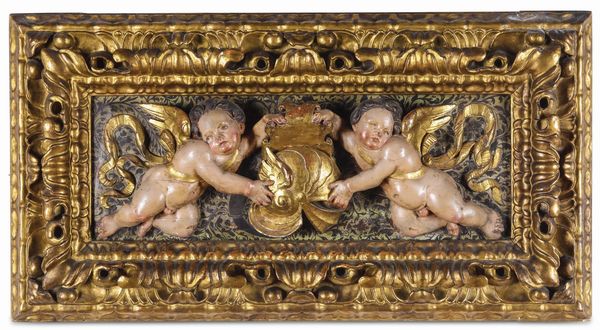 Fregio con putti. Arte spagnola del XVI secolo, ambito di Alonso Berruguete (1490-1561)  - Asta Scultura e Oggetti d'Arte - Associazione Nazionale - Case d'Asta italiane