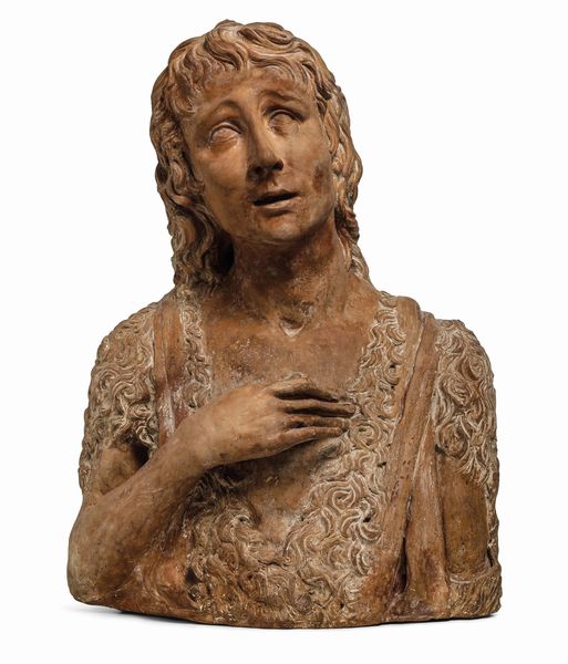 San Giovanni Battista. Arte rinascimentale toscana, prima met del XVI secolo. Ambito di Benedetto da Rovezzano (Pistoia 1474 - Reggello 1552)  - Asta Scultura e Oggetti d'Arte - Associazione Nazionale - Case d'Asta italiane