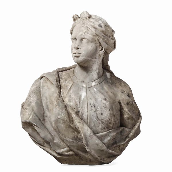 Figura virile con turbante. Arte barocca italiana del XVII secolo  - Asta Scultura e Oggetti d'Arte - Associazione Nazionale - Case d'Asta italiane