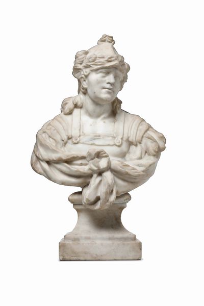 Alessandro Magno, Francia fine XVII secolo. Scultore barocco prossimo a Pierre Puget (Marsiglia 1620-1694)  - Asta Scultura e Oggetti d'Arte - Associazione Nazionale - Case d'Asta italiane