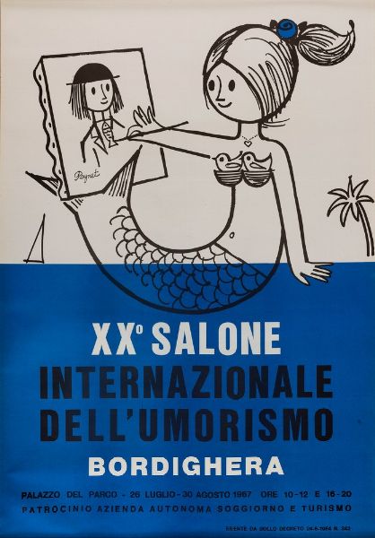 Raymond Peynet : Bordighera - XX Salone Internazionale dellumorismo  - Asta Pop Culture e Manifesti - Associazione Nazionale - Case d'Asta italiane