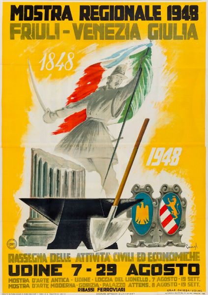 Caucigh : Mostra regionale Friuli Venezia Giulia, 1948 -  EMIT.  - Asta Pop Culture e Manifesti - Associazione Nazionale - Case d'Asta italiane