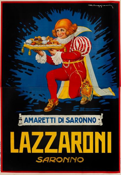 Giorgio Muggiani : Biscotti Lazzaroni - Saronno  - Asta Pop Culture e Manifesti - Associazione Nazionale - Case d'Asta italiane