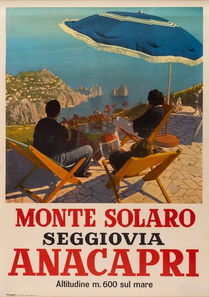 Anonimo : Monte Solaro, Anacapri  Capri  - Asta Pop Culture e Manifesti - Associazione Nazionale - Case d'Asta italiane