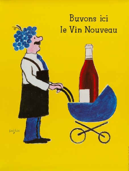 Raymond Savignac : Vin nouveau  - Asta Pop Culture e Manifesti - Associazione Nazionale - Case d'Asta italiane