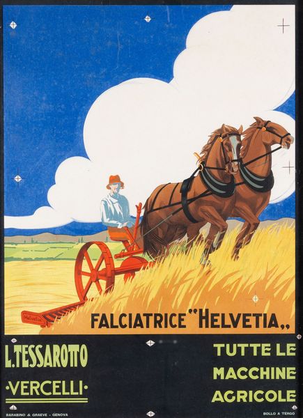 Anonimo : Faciatrice Helvetica - tutte le macchine agricole  - Asta Pop Culture e Manifesti - Associazione Nazionale - Case d'Asta italiane