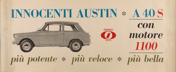 Anonimo : Innocenti Austin A40S  - Asta Pop Culture e Manifesti - Associazione Nazionale - Case d'Asta italiane