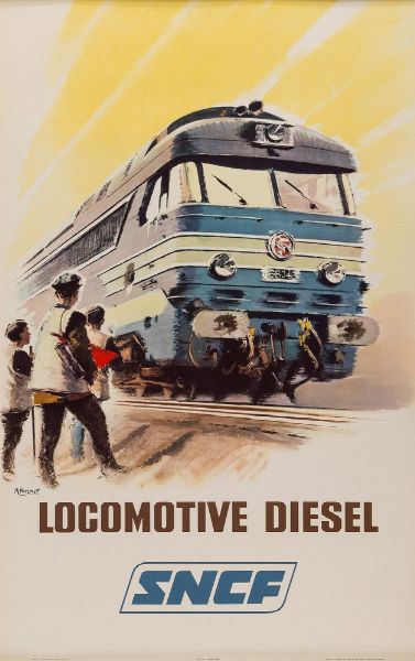 Albert Brenet : SNCF - Locomotive Diesel  - Asta Pop Culture e Manifesti - Associazione Nazionale - Case d'Asta italiane