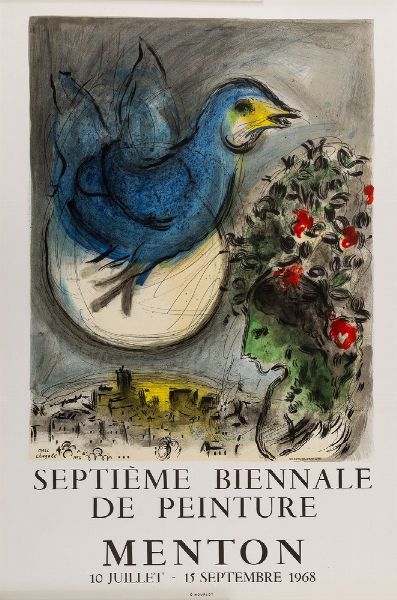 Marc Chagall : Septime Biennale de Peinture - Menton  - Asta Pop Culture e Manifesti - Associazione Nazionale - Case d'Asta italiane