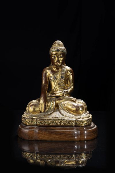 BUDDHA : Buddha in legno  - Asta Arte orientale - Associazione Nazionale - Case d'Asta italiane