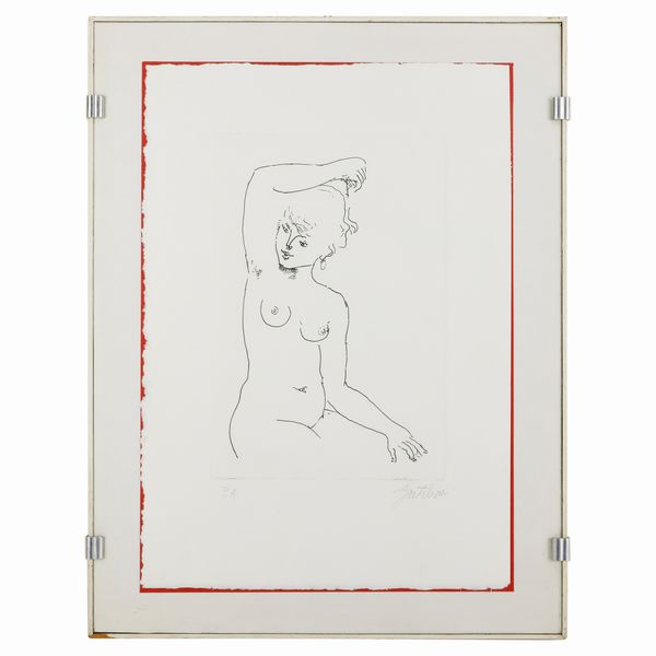 Franco Gentilini : Nudo di donna, multiplo su carta  - Asta Smart Auction: arredo, dipinti, sculture, argenti e altro a prezzi vantaggiosi - Associazione Nazionale - Case d'Asta italiane