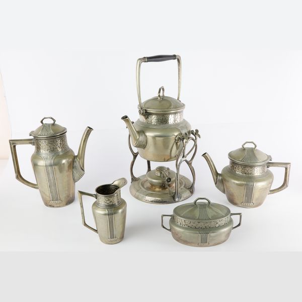 Servizio in alpacca da the e caff con samovar  - Asta Smart Auction: arredo, dipinti, sculture, argenti e altro a prezzi vantaggiosi - Associazione Nazionale - Case d'Asta italiane