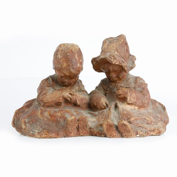 Coppia di bambini in terracotta, scultura in volume  - Asta Smart Auction: arredo, dipinti, sculture, argenti e altro a prezzi vantaggiosi - Associazione Nazionale - Case d'Asta italiane