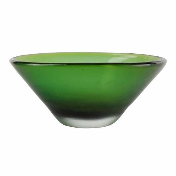 VENINI : Centrotavola in vetro verde  - Asta Smart Auction: arredo, dipinti, sculture, argenti e altro a prezzi vantaggiosi - Associazione Nazionale - Case d'Asta italiane