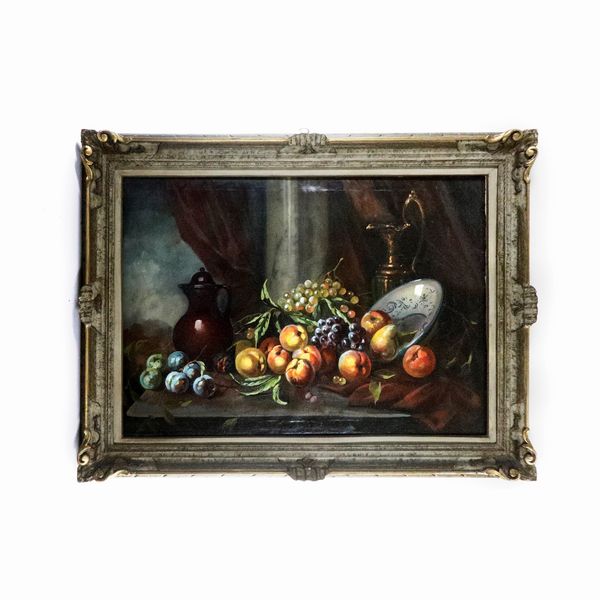 Natura silente composizione con frutta e vasellame  - Asta Smart Auction: arredo, dipinti, sculture, argenti e altro a prezzi vantaggiosi - Associazione Nazionale - Case d'Asta italiane