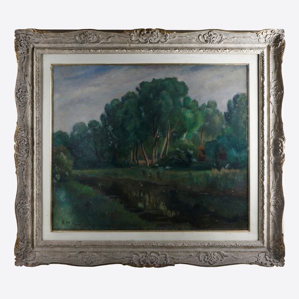 Raffaele De Grada : Scorcio di paesaggio con alberi e fiume  - Asta Smart Auction: arredo, dipinti, sculture, argenti e altro a prezzi vantaggiosi - Associazione Nazionale - Case d'Asta italiane