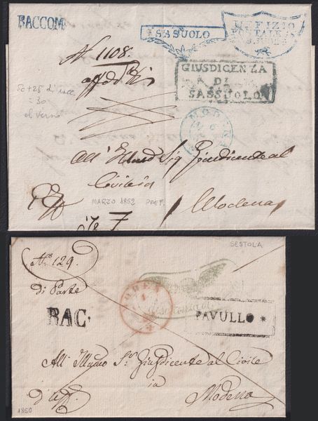 Prefilateliche - Modena  - Asta Filatelia e Storia Postale - Associazione Nazionale - Case d'Asta italiane