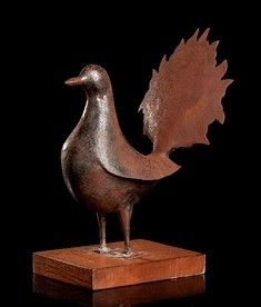 SCULTURA CON UCCELLO IN METALLO  - Asta Arte asiatica e tribale  - Associazione Nazionale - Case d'Asta italiane