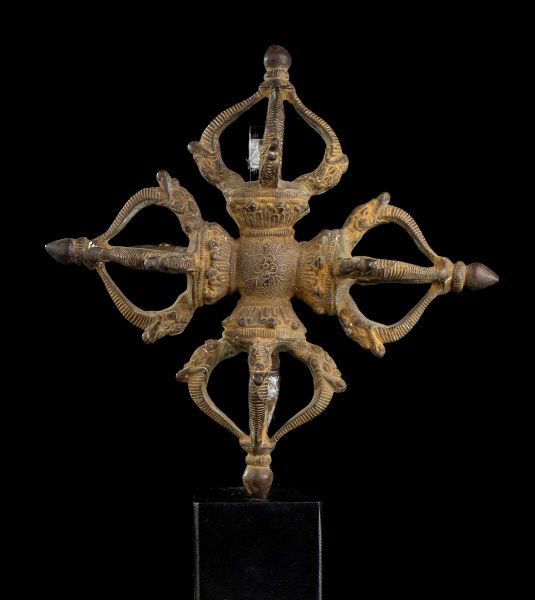 DOPPIO VAJRA IN BRONZO  - Asta Arte asiatica e tribale  - Associazione Nazionale - Case d'Asta italiane