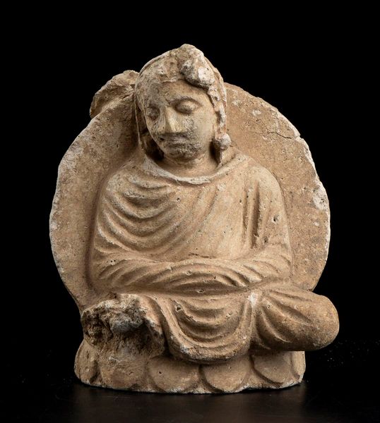 BUDDHA IN STUCCO  - Asta Arte asiatica e tribale  - Associazione Nazionale - Case d'Asta italiane