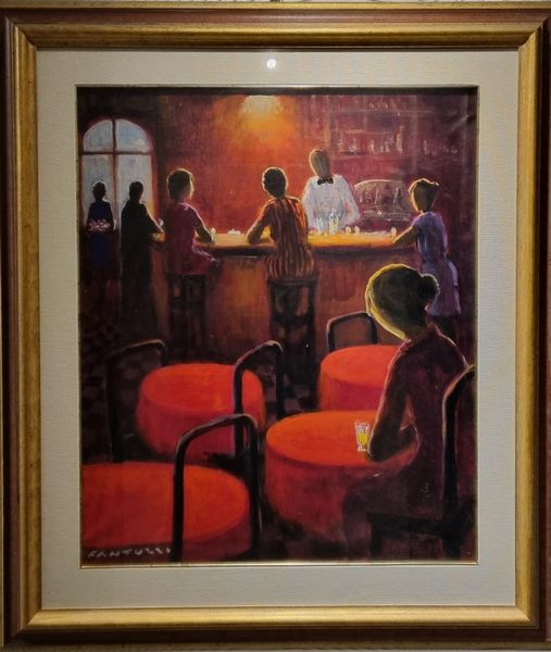 Eliano Fantuzzi : Figure al bar  - Asta Arte Moderna, Contemporanea, '800 e '900 - Associazione Nazionale - Case d'Asta italiane