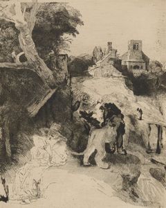 van Rijn Rembrandt - San Gerolamo in un paesaggio Italiano