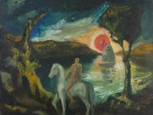 William Tode - Paesaggio con cavallo e cavaliere
