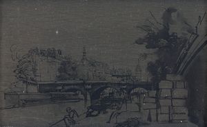 Pietro Annigoni - Paesaggio di Parigi