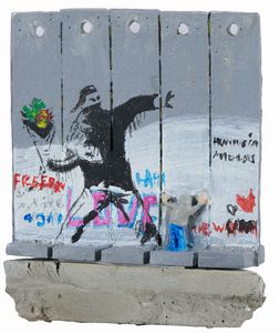 Banksy - The walled off hotel. Five-Part Souvenir Wall Section (Flower Thrower).