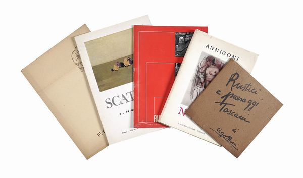 Raccolta di 66 tra cataloghi di mostre, inviti e fascicoli su artisti italiani del XX secolo.  - Asta Libri, autografi e manoscritti - Associazione Nazionale - Case d'Asta italiane