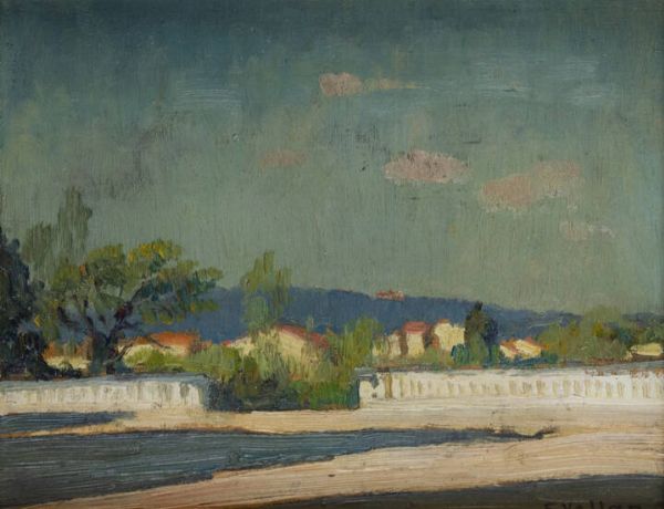 FELICE VELLAN Torino 1889 - 1976 : Dal piazzale Michelangelo  Firenze 1928  - Asta Dipinti - Associazione Nazionale - Case d'Asta italiane