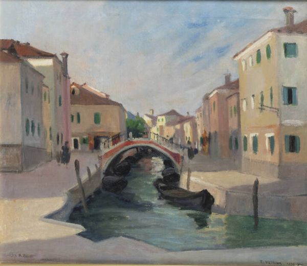 FELICE VELLAN Torino 1889 - 1976 : A Burano 1936  - Asta Dipinti - Associazione Nazionale - Case d'Asta italiane