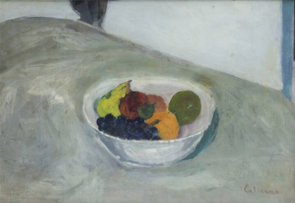 GIOSUE' CALIERNO Caserta 1897 - 1968 Pietra Ligure (SV) : Vaso con frutta  - Asta Dipinti - Associazione Nazionale - Case d'Asta italiane