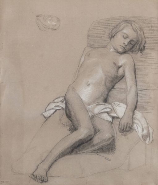 GIOVANNI BATTISTA QUADRONE Mondov (CN) 1844 - 1898 Torino : Ritratto di giovane uomo nudo  - Asta Dipinti - Associazione Nazionale - Case d'Asta italiane