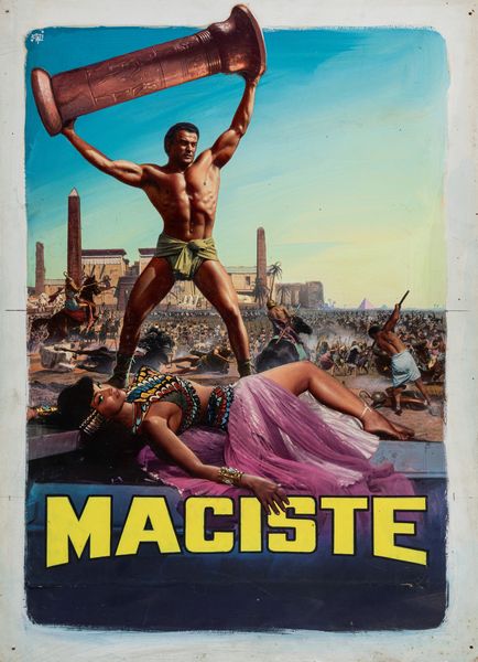 Francesco Fiorenzi : Maciste nella Valle dei Re  - Asta Bozzetti Cinematografici   - Associazione Nazionale - Case d'Asta italiane