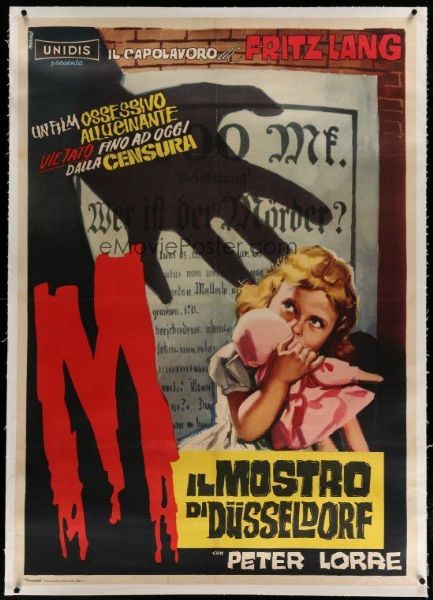 Manno (Dante Manno) : M - Il mostro di Dsseldorf  - Asta Bozzetti Cinematografici   - Associazione Nazionale - Case d'Asta italiane